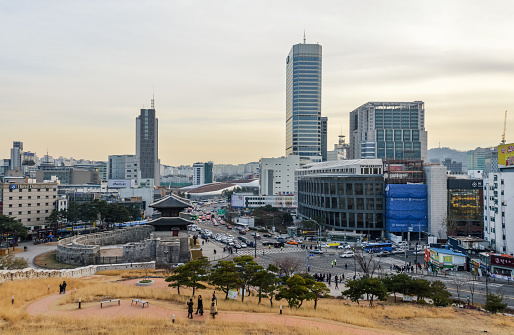 Seoul city skyline from Naksan Park