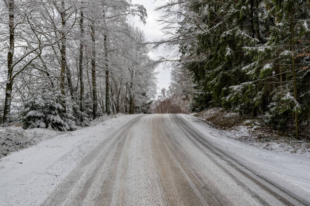 istock A snowy street near Studnice 905760584