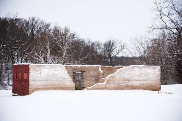 Snow on an old barn, Springfield, Missouri.