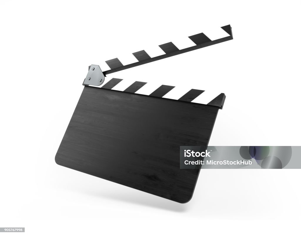 Blank Film Slate Isolated On White Background Blank film slate isolated on white background, Clipping path is included. Horizontal composition with copy space. Film Slate Stock Photo