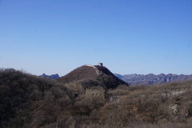 gran muralla china y montañas en jiankou - jiankou fotografías e imágenes de stock