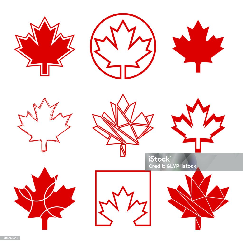 Maple leaf vector icon. Maple leaf vector illustration. Canada vector  symbol maple leaf clip art. Red maple leaf. Stock Vector