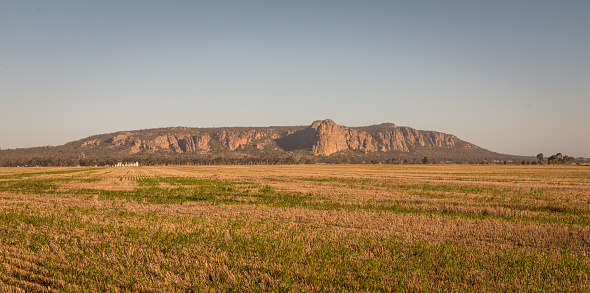 Australian outback landscape Mount Arapiles famous tourist mountain climbing destination in rural Victoria, Australia