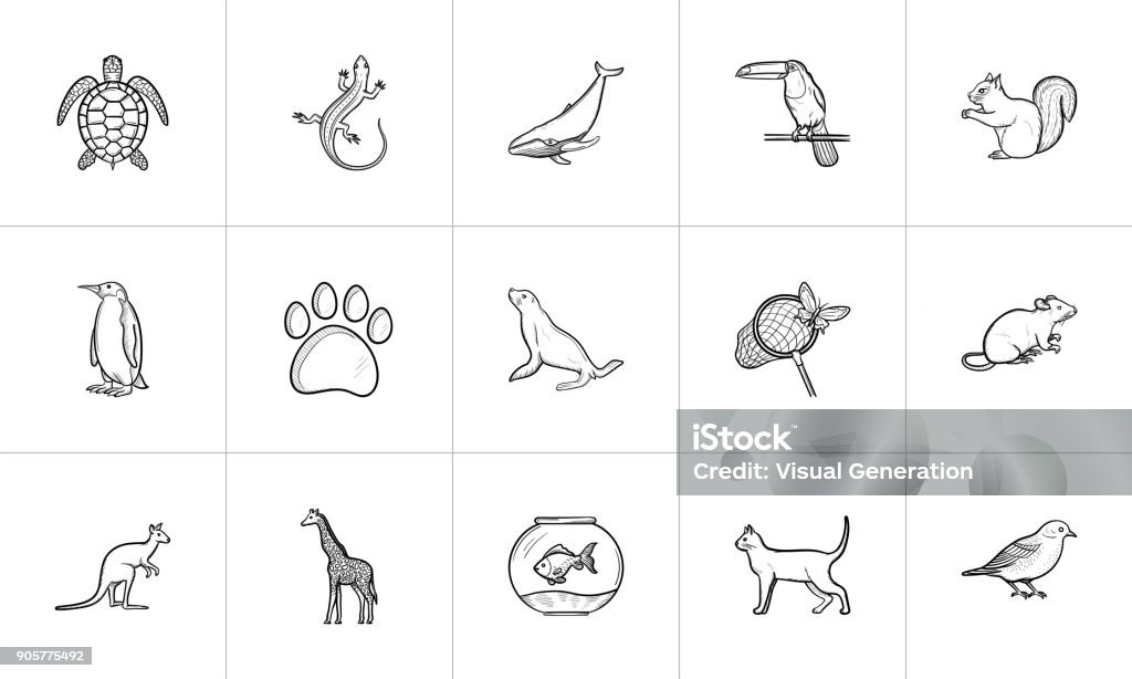 Animals Hand Drawn Sketch Icon Set Stock Illustration - Download Image Now - Outline, Penguin, Drawing - Art Product - iStock Animals Hand Drawn Sketch Icon Set Stock Illustration - Download Image Now - Outline, Penguin, Drawing - Art Product - iStock