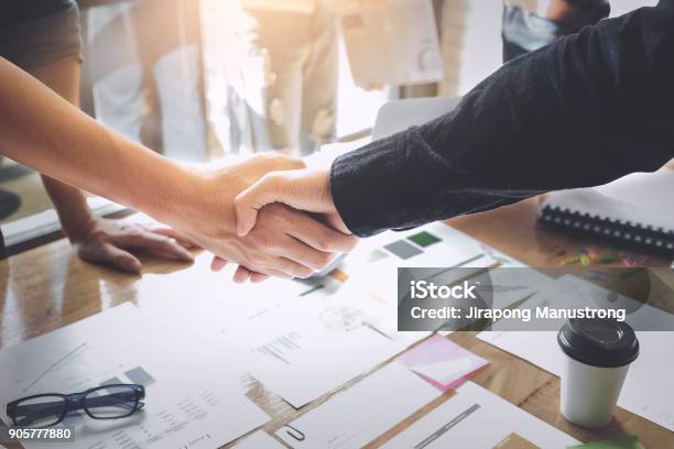 Business Partnership Concept Business Man Shaking Hands During A Meeting In The Office Success Dealing Greeting Stock Photo - Download Image Now