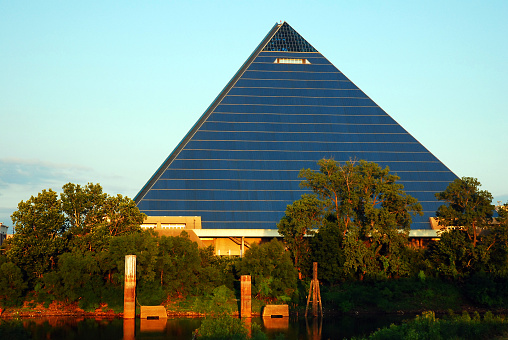Memphis, TN, USA July 22, 2009 The Memphis Pyramid, built to serve as a professional arena, has been re-purposed into a sprawling Bass Pro Shop store