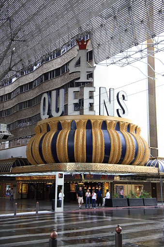 Las Vegas, Nevada, USA - September 17, 2008: 4 Queens Hotel and Casino in downtown Las Vegas. The hotel opened in 1966, has 690 rooms, and is part of the Fremont Street Experience.
