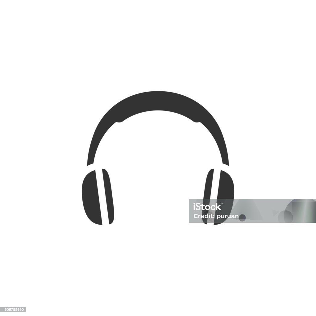 BW Icons - Headset Headset icon in single color. Entertainment electronic personal hearing music computer gamer Headphones stock vector