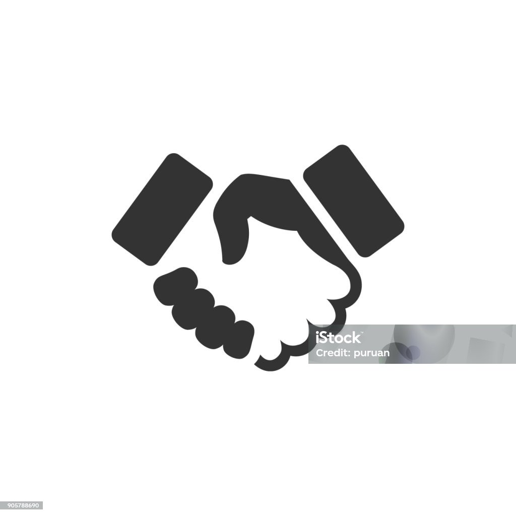 BW icon - Handshake Handshake icon in single grey color. Business people agreement Handshake stock vector