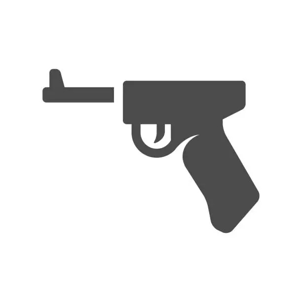 Vector illustration of BW Icons - Hand Gun