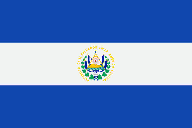 государственный флаг сальвадора - salvadoran flag stock illustrations