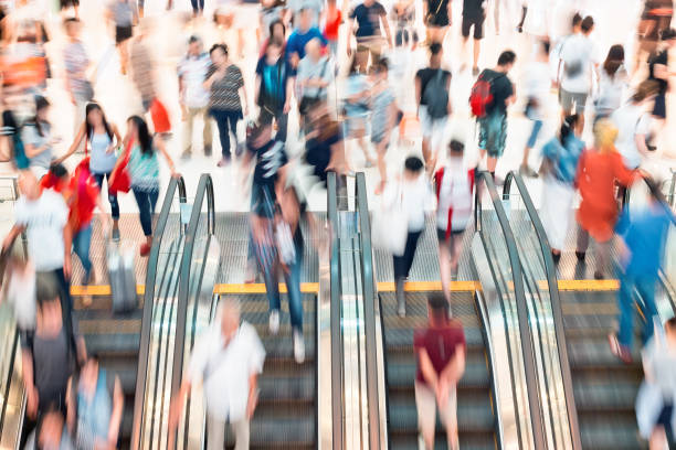 istock Motion escalators at the modern shopping mall 905795710