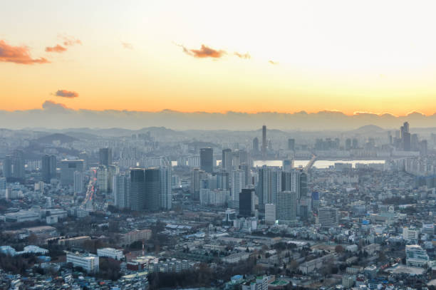 istock Seoul cityscape and urban skyline during sunset 905795768