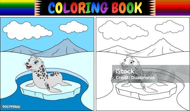 Coloring Book With Seal Cartoon Stock Illustration - Download Image Now - Animal, Animal Wildlife, Antarctica