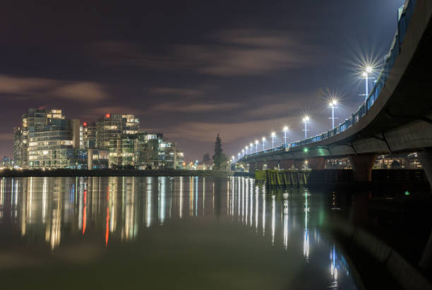 No. 2 Road Bridge a night in Richmond, British Columbia
