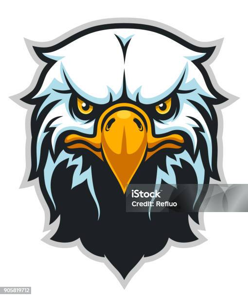 Eagle Head Front Simple Stock Illustration - Download Image Now - Eagle - Bird, Head, Front View