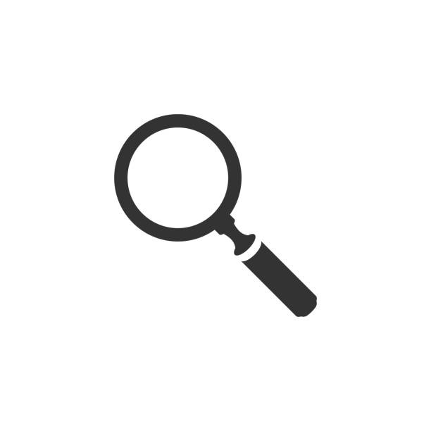 BW icon - Magnifier Magnifier icon in single grey color. Zoom explore find locate famous sight stock illustrations