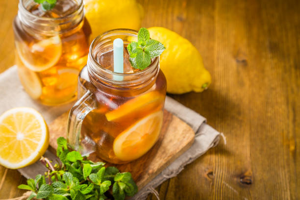 istock Iced tea in glass jars 905824584