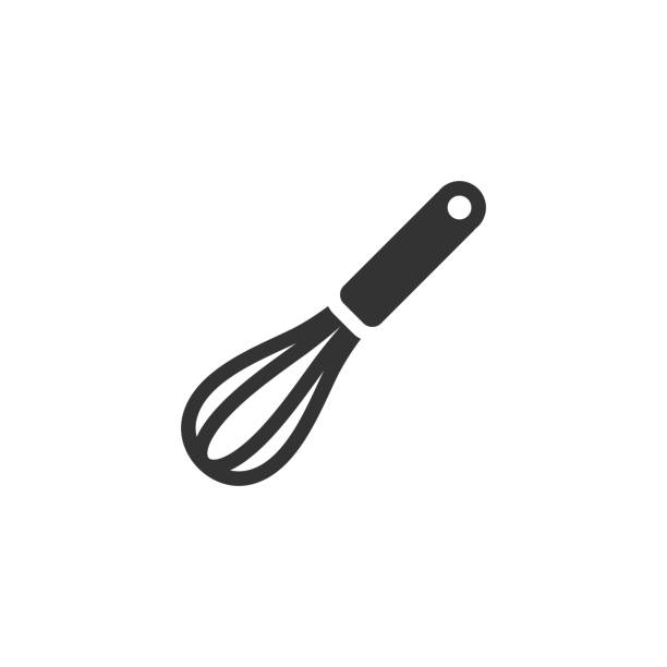 illustrazioni stock, clip art, cartoni animati e icone di tendenza di icone bw - eggbeater - equipment egg beater household equipment kitchen utensil