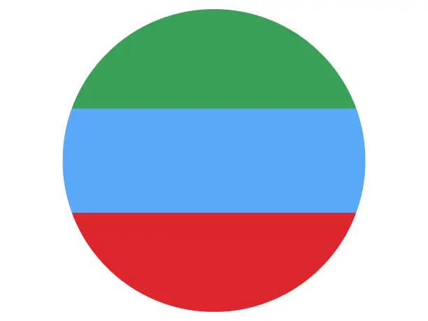 Vector illustration of Vector illustration of the circle flag of Dagestan