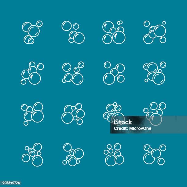 Bubbly Symbols Soap Foam Bubbles Vector Icons Stock Illustration - Download Image Now - Soap Sud, Icon Symbol, Bubble