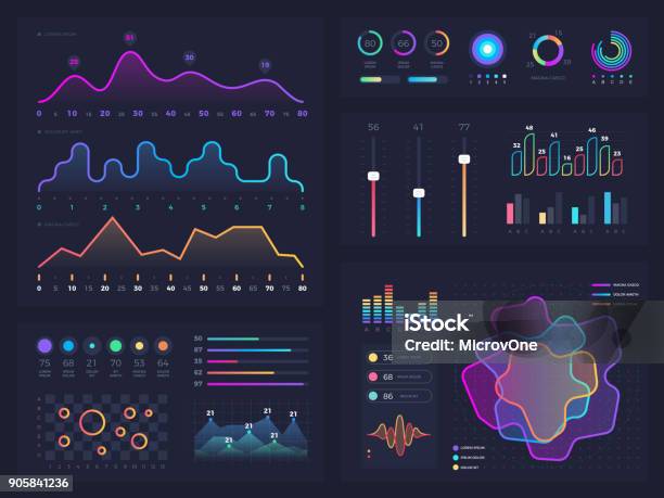 Technology Graphics And Diagram With Options And Workflow Charts Vector Presentation Infographic Elements Stock Illustration - Download Image Now