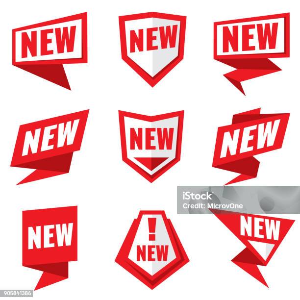 New Product Status Vector Labels Stock Illustration - Download Image Now - New, Merchandise, Badge
