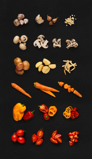 istock Collage of various vegetables on black background, isolated 905841452