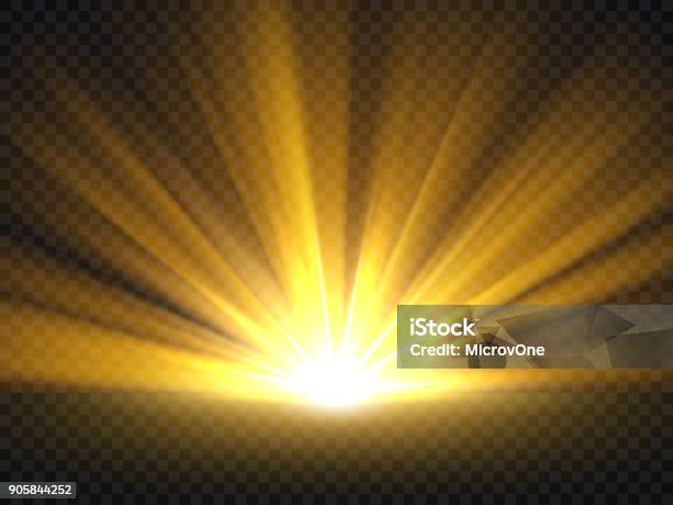 Abstract Golden Bright Light Gold Shine Burst Vector Illustration Isolated Stock Illustration - Download Image Now