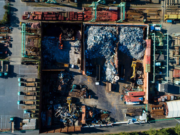 Mountain of garbage. A landscape of the mountain trash seen from above. overflowing trash dumpster stock pictures, royalty-free photos & images