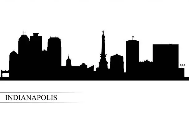 Vector illustration of Indianapolis city skyline silhouette background