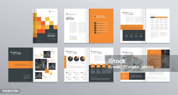 Template Layout Design With Cover Page For Company Profile Annual Report Brochures Flyers Presentations Leaflet Magazinebook And Vector A4 Size For Editable Stock Illustration - Download Image Now