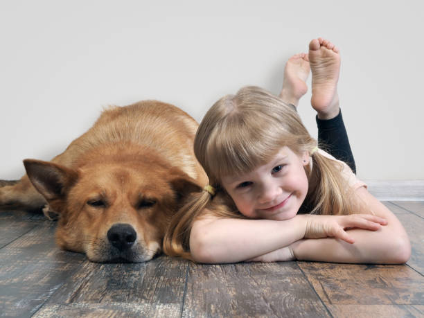 istock happy child and a huge dog 905857910