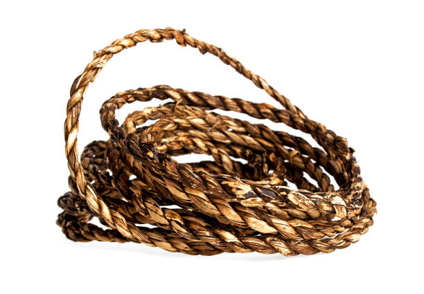 istock Rope made of rattan on a white background 905857992