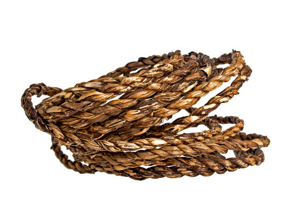 istock Rope made of rattan on a white background 905858002