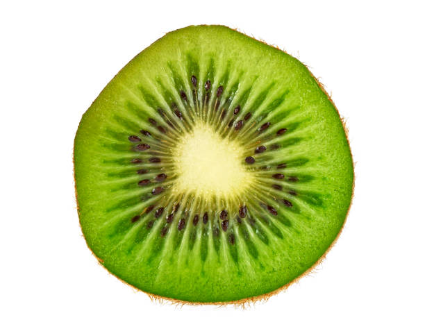 istock Slice of kiwi fruit isolated on white background 905858088