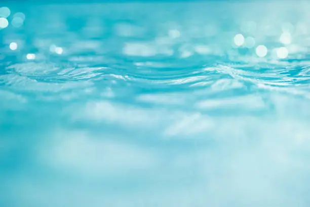 Water and bokeh light in the pool for background