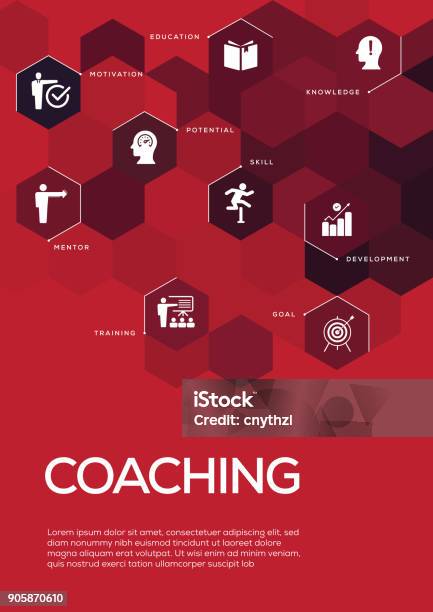 Coaching Brochure Template Layout Cover Design Stock Illustration - Download Image Now - Design, Occupation, Plan - Document