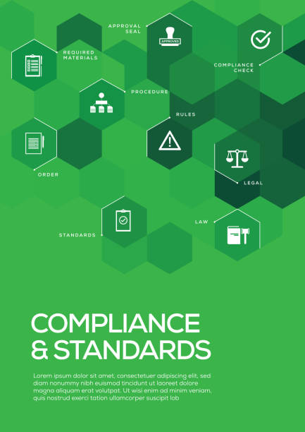 compliance und standards. broschüre vorlage layout, cover-design - legal system business book advice stock-grafiken, -clipart, -cartoons und -symbole