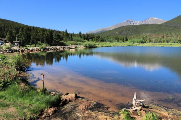 Lily Lake, Rocky Mountains Rocky Mountain National Park in Colorado, USA. Lily Lake. lily lake rocky mountains colorado stock pictures, royalty-free photos & images
