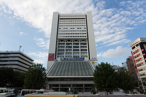 Tokyo, Japan - September 20, 2015 : The Nakano Sunplaza is one of the landmark in Nakano ward. It include a concert hall, a hotel, restaurants and recreational facilities.