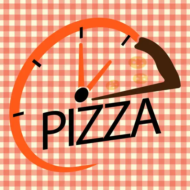 Vector illustration of Pizza Time! Orange Logo Vector