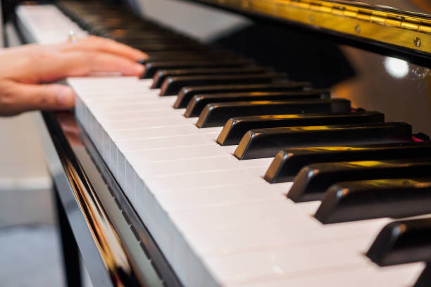 istock Close up musician hand playing piano 905878344