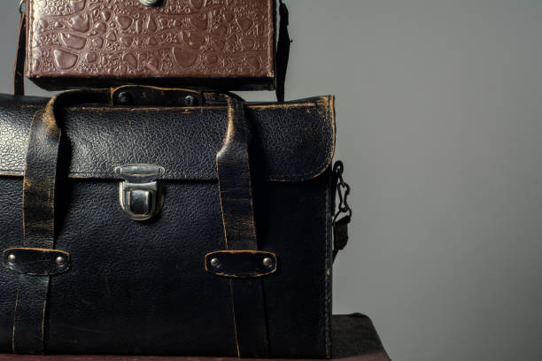 Leather suitcases old photographer