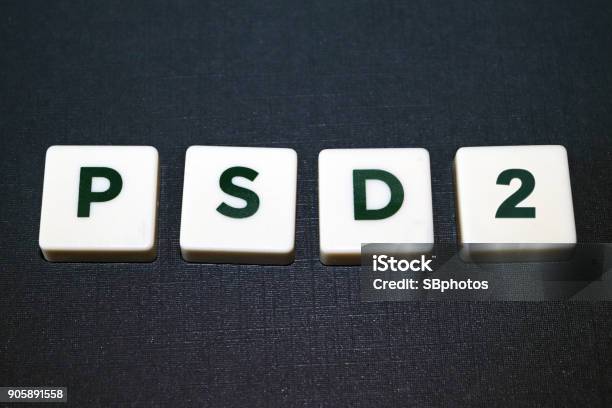 Payment Services Directive Board Game Tiles Stock Photo - Download Image Now - 2018, 21st Century, Authority