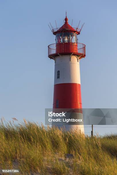 Lighthouse Listost Sylt Germany Stock Photo - Download Image Now - Schleswig-Holstein, Architecture, Beach