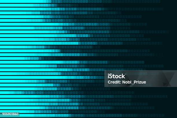 추상 디지털 코드 시각화 이진법에 대한 스톡 벡터 아트 및 기타 이미지 - 이진법, 코드, 보안