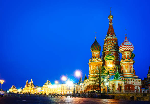 istock Moscow night view of Red Square and Saint Basil s Cathedral. 905902206