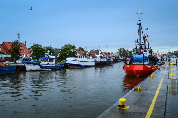 Leba, Pomorskie / Poland - 07 20 2016: Baltic Sea Port in Leba
