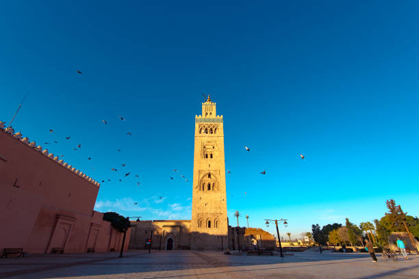 Amazing morning view of the Koutoubia mosque, Marrakech or Marrakesh, Morocco Amazing morning view of the Koutoubia mosque, Marrakech or Marrakesh, Morocco casablanca stock pictures, royalty-free photos & images